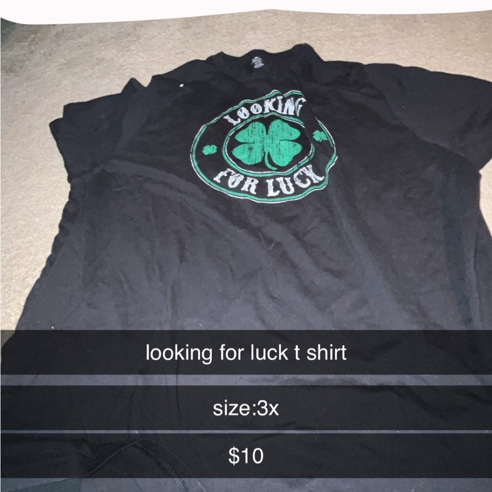 Black 'Looking for Luck' T-Shirt
